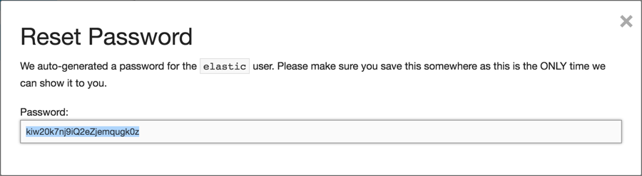 The password for the elastic user after resetting